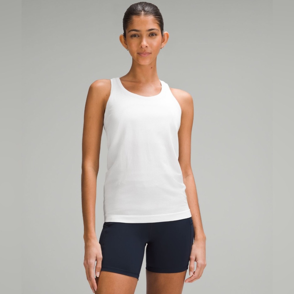 Lululemon White Swiftly Tech Racerback Tank Top Size 2 Hip Length